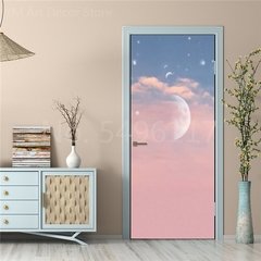 Astronauta Adesivo de porta Lua Terra Planeta Espaço porta Papéis de parede Adesivo de parede 3D Peel and Stick Vinil Quarto sala de estar Decoração Poster DIY Móveis geladeira porta adesivos - comprar online