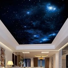 Papel de parede com pôster 3d personalizado, fundo estrelado do teto moderno sala de estar quarto decoração de teto