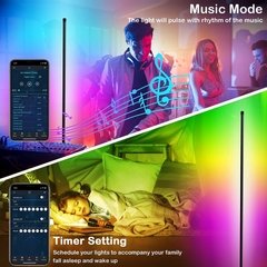 Rodanny conduziu a lâmpada de pé assoalho ajustável com música controle remoto wifi bluetooth adequado para sala computador - comprar online