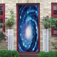 Papel de parede com estampa de estrelas do céu, universo 3d, adesivo de porta, mural de pvc, decoração de quarto infantil, pôster de decoração para casa - comprar online