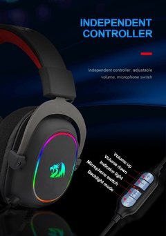 Redragon zeus x h510 rgb gaming usb fone de ouvido com cancelamento de ruído, 7.1 surround computar fone de ouvido microfone para pc ps4 na internet