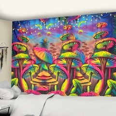 Conto de fadas sonhador cogumelo tapeçaria psicodélico tapete boêmio casa decoração bruxaria hippie crianças decoração do quarto tapeçarias de parede - comprar online