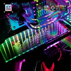 Infinito painel rgb infinito estéreo 3d pc caso placa de iluminação decoração personalizada gpu backplate lianli placa dianteira 12v/5v aura mod