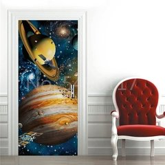 Astronauta Adesivo de porta Lua Terra Planeta Espaço porta Papéis de parede Adesivo de parede 3D Peel and Stick Vinil Quarto sala de estar Decoração Poster DIY Móveis geladeira porta adesivos - comprar online