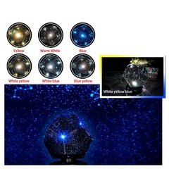 Luminária led com estrelas para decoração, luz noturna para quarto das crianças, decoração rotativa, berçário estrelado, céu, mesa planetária - loja online