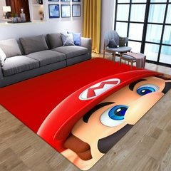 Tapete com estampa de super mario para crianças, carpete com padrão de desenhos animados 3d do anime super mario para sala de estar, quarto, tapete de área de jogo para crianças - Dr. Brauch