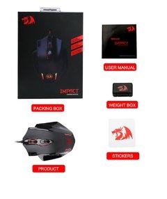 Redragon m908 impacto usb com fio rgb gaming mouse 12400 dpi 17 botões programável jogo óptico ratos backlight computador portátil - Dr. Brauch