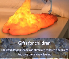 Lâmpadas LED Fire Dragon para crianças, decoração do quarto 3D, dragão de g na internet