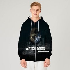 Imagem do Watch Dogs 2021 nova chegada vapor ubisoft ent jogo assista cães dedsec impressão digital 3d zíper camisola do hoodie traje de manga longa unisex