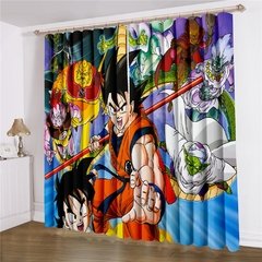 Likurb son goku kakarotto saiyan 3d impresso cortina blackout decoração para casa crianças adultos quarto sala de estar decoração casa - loja online