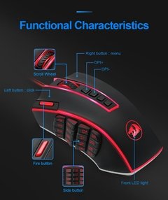 Redragon legend m990 usb wired rgb gaming mouse 24000 dpi 24 botões programável jogo ratos backlight ergonômico computador portátil - Dr. Brauch