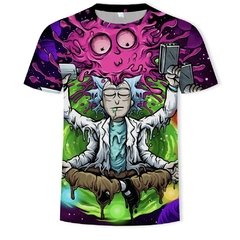 Camiseta com estampa moti, nova pintura a óleo, estilo verão, personalidade, impressão 3d, casal, camiseta de descompressão para cura - comprar online