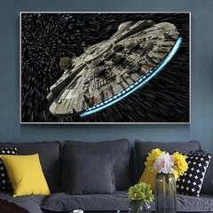 Disney star wars filme destruidor falcon nave espacial quadros da lona quadros da arte parede para sala de estar cuadros - Dr. Brauch