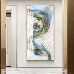 Azul verde dourado amarelo alce abstrato cartaz nórdico impressão em tela pintura da arte da parede imagem moderna sala de estar decoração - comprar online