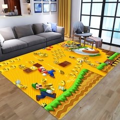 Tapete com estampa de super mario para crianças, carpete com padrão de desenhos animados 3d do anime super mario para sala de estar, quarto, tapete de área de jogo para crianças - comprar online