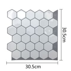 Adesivo hexágono 3d de parede, adesivo decorativo para cozinha, banheiro e casa, mosaico de cristal