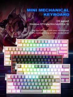 Redragon fizz k617 rgb usb mini teclado mecânico do jogo interruptor vermelho 61 chaves prendido cabo destacável, portátil para o curso - Dr. Brauch