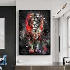 Pinturas abstratas de leões em tela, modernas e coloridas com animais, posteres e impressões para casa, arte de parede, imagens decorativas, sem moldura - comprar online