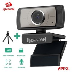 Webcam REDRAGON GW900 APEX HD USB com Foco Automático, Microphone Integrado, 1920x1080P 30 FPS Câmera de Vídeo para Desktop Laptops PC Jogos