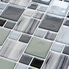 Azulejos autoadesivos para cozinha, azulejos autoadesivos à prova d'água, em vinil, mosaico 3d com 1 folha