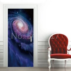 Astronauta Adesivo de porta Lua Terra Planeta Espaço porta Papéis de parede Adesivo de parede 3D Peel and Stick Vinil Quarto sala de estar Decoração Poster DIY Móveis geladeira porta adesivos