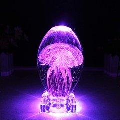 Mais novo criativo 3d medusa lâmpada luz da noite para crianças crianças lâmpada led multicolorido iluminação de cristal peixes presentes decoração para casa na internet