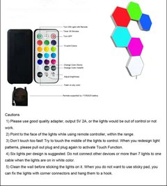 Lâmpada led hexagonal rgb, luminária led de parede com sensor tátil, rgbw, com favo de mel, luz noturna colorida, lâmpada modular usb - comprar online