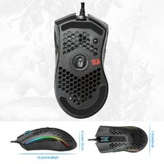 Redragon storm m808 usb com fio rgb gaming mouse 12400 dpi programável jogo ratos backlight ergonômico computador portátil - Dr. Brauch