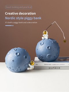 Astronauta mealheiro casa acessórios de decoração resina moderna cosmonauta modelo estatuetas caixa dinheiro presentes natal das crianças - comprar online