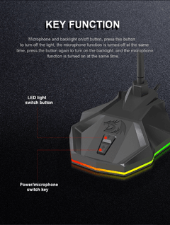 Redragon stix gm99 microfone usb rgb, discurso de escritório para estúdio, profissional, com fio, para pc, computador portátil