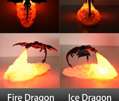 Lâmpadas LED Fire Dragon para crianças, decoração do quarto 3D, dragão de g na internet