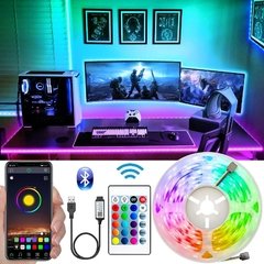 Rgb 5050 luzes de tira led bluetooth app controle usb 5v fita led fita flexível diodo para sala decoração tv backlight na internet