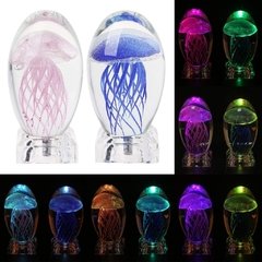 Mais novo criativo 3d medusa lâmpada luz da noite para crianças crianças lâmpada led multicolorido iluminação de cristal peixes presentes decoração para casa - loja online