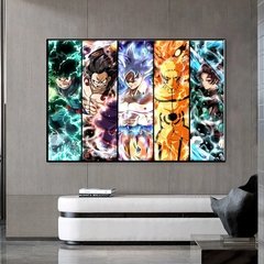 Desenhos animados japoneses dragão bola, uma peça, naruto personagem cartaz da lona decorativo impressão arte decoração da parede mural cuadros - comprar online