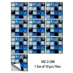 10 pçs/set Liso Azul Filme Duro de Cristal Mosaico Azulejos Etiqueta Living Room Decor Wall Stickers Peel & Vara Removível PVC Papel De Parede - Dr. Brauch