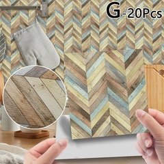 20pc pvc à prova dwaterproof água telha de grão de madeira adesivo cozinha banheiro auto adesivo parede sala estar quarto papel de parede decoração da sua casa - loja online