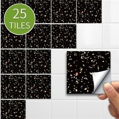 Imagem do 25 pçs/set Verde Da Telha de Mosaico Mural da etiqueta Auto Adesiva À Prova D' Água Para O Banheiro Restaurante Decoração Da Parede Do Decalque Papel De Parede Telhas