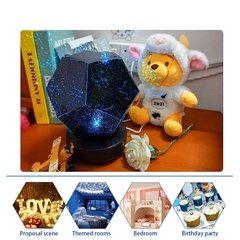 Luminária led com estrelas para decoração, luz noturna para quarto das crianças, decoração rotativa, berçário estrelado, céu, mesa planetária