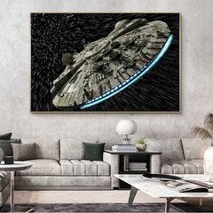 Disney star wars filme destruidor falcon nave espacial quadros da lona quadros da arte parede para sala de estar cuadros - comprar online