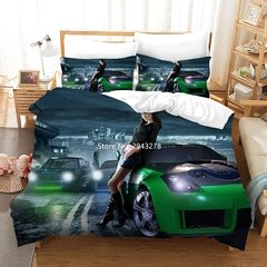 Necessidade para a velocidade de luxo 3d colcha para baixo colcha capa colcha capa cama dupla rainha duplo design dos desenhos animados personalizado na internet