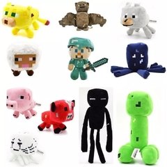 Minecraft Brinquedos de pelúcia boneca creeper steve zumbi morcego lula mooshroom enderman ocelot porco bebê ovelha aranha minecrafte miúdo presente aniversário brinquedo - Dr. Brauch