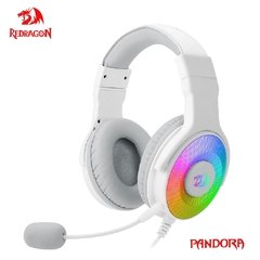 Redragon-fone de ouvido pandora h350 rgb iluminado, fones de ouvido para jogos, com som surround usb 7.1, microfone