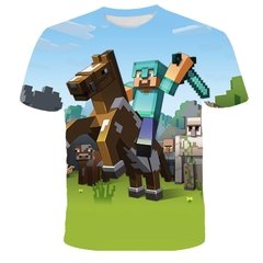 Minecraft 2022 nova camisa do jogo meu mundo crianças camiseta meninos 3d impressão verão respirável camisa 4-14 anos de idade camiseta kawaii zombie camisa - Dr. Brauch