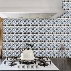 Adesivos de parede de mosaico de mármore, adesivos de parede plano 2d, capas impressas para cozinha, banheiro, descascar e vara, à prova d'água, mural de arte com 10 peças - loja online