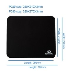 Mouse pad de jogo redragon flick m p030, cor sólida, com trava de borda, para jogos, 270x320x3mm na internet