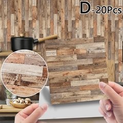 20pc pvc à prova dwaterproof água telha de grão de madeira adesivo cozinha banheiro auto adesivo parede sala estar quarto papel de parede decoração da sua casa