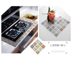 Papel de parede adesivo de mosaico 10cm, 20 peças, impermeável, adesivo de banheiro, cozinha, resistente à óleo - loja online