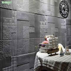 Papel de parede acústico em espuma 3d, 1 peça, à prova d'água, adesivo, decoração para a cama, sala de estar, casa, padrão geométrico europeu