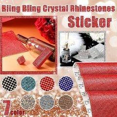 Bling strass cristal adesivo decalque folha decoração de casa papel de parede diy auto-adesivo carro tablet decoração guarnição folha de cristal adesivos na internet