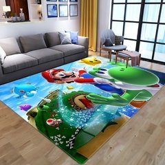 Tapete com estampa de super mario para crianças, carpete com padrão de desenhos animados 3d do anime super mario para sala de estar, quarto, tapete de área de jogo para crianças - comprar online